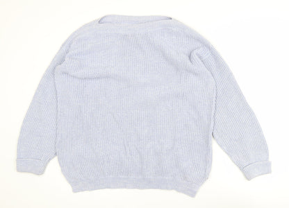 Womens UK Size L Marks and Spencer Blue Pullover Jumper