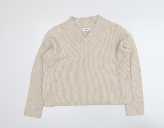 Womens UK Size M Marks and Spencer Beige Pullover Jumper