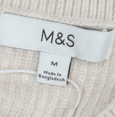 Womens UK Size M Marks and Spencer Beige Pullover Jumper