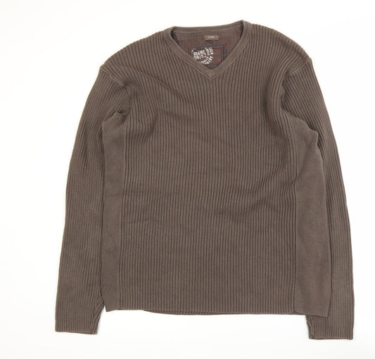 Mens UK Size XL NEXT Brown Pullover Jumper