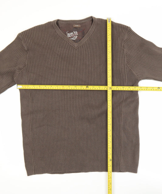 Mens UK Size XL NEXT Brown Pullover Jumper