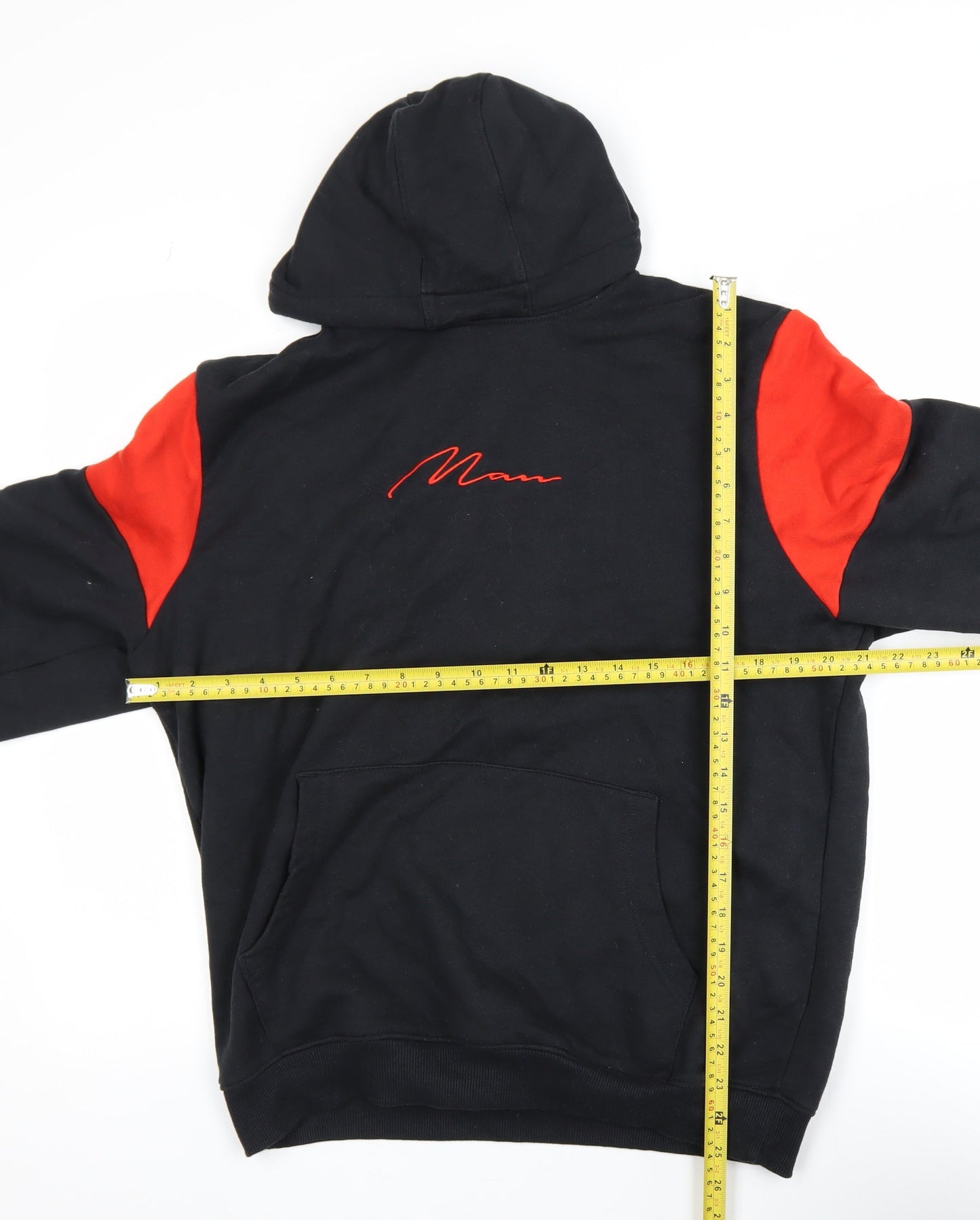 Mens UK Size S boohooMAN Black Pullover Hoodie