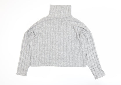 Womens UK Size L New Look Grey Basic Blouse