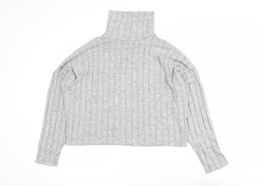 Womens UK Size L New Look Grey Basic Blouse