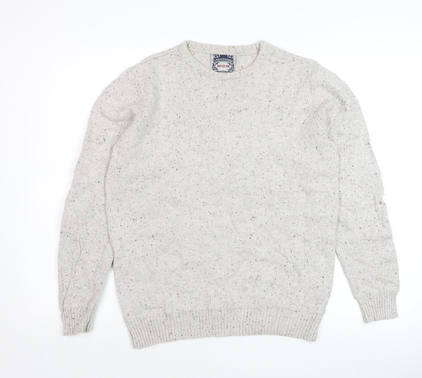Mens UK Size M Cedarwood State Beige Pullover Jumper
