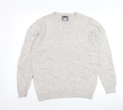 Mens UK Size M Cedarwood State Beige Pullover Jumper