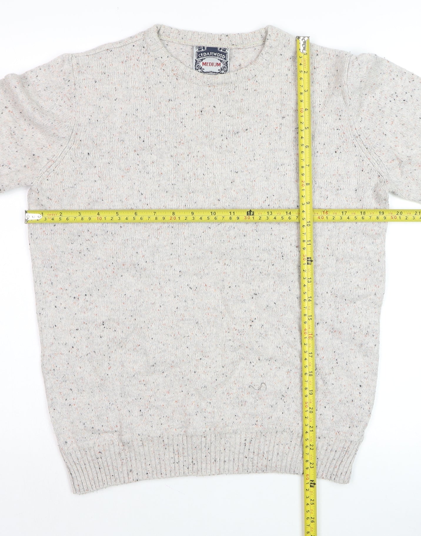 Mens UK Size M Cedarwood State Beige Pullover Jumper