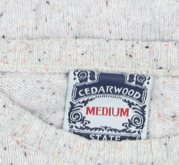 Mens UK Size M Cedarwood State Beige Pullover Jumper