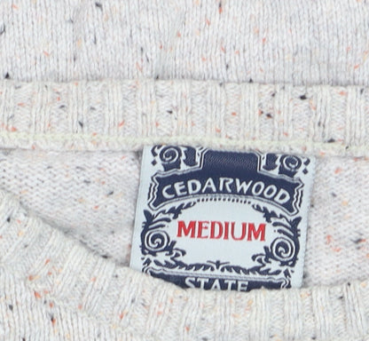 Mens UK Size M Cedarwood State Beige Pullover Jumper