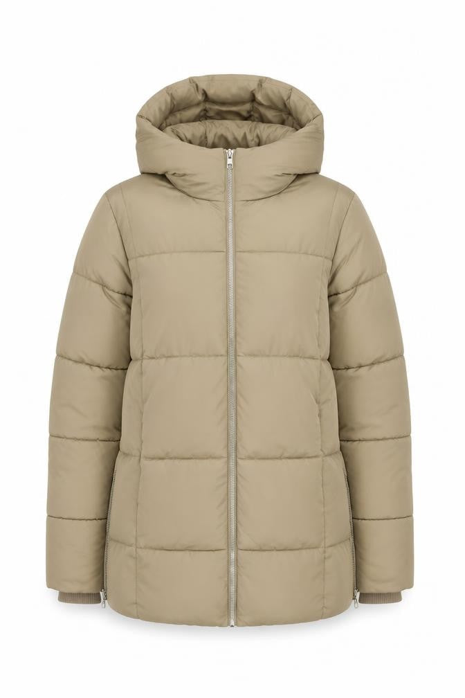 Womens UK Size M F&F Beige Puffer Jacket