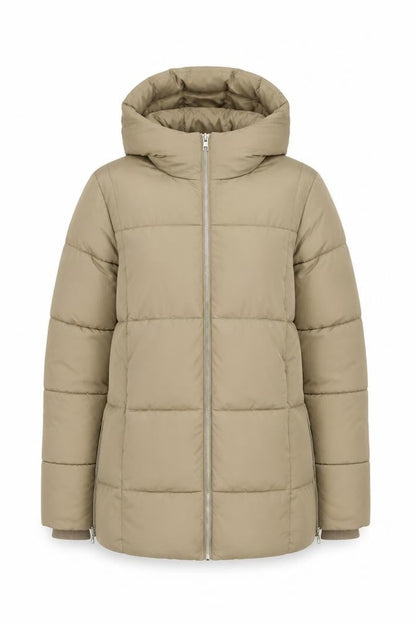 Womens UK Size M F&F Beige Puffer Jacket