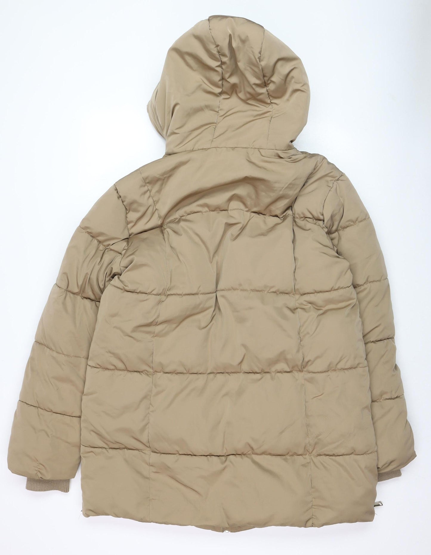 Womens UK Size M F&F Beige Puffer Jacket