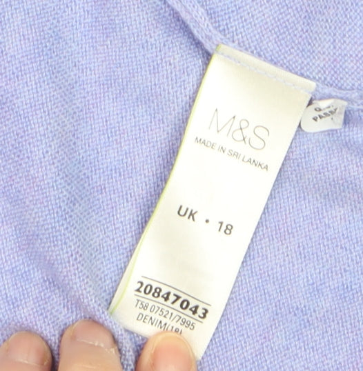 Marks and Spencer Women Purple Size 18 Open Knit Cardigan