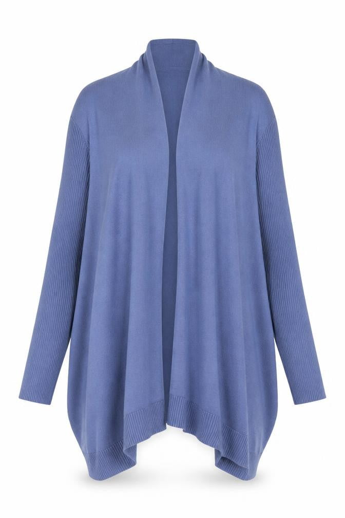 DKNY Womens Blue Knit Open Front Long Sleeve Cardigan Size 12