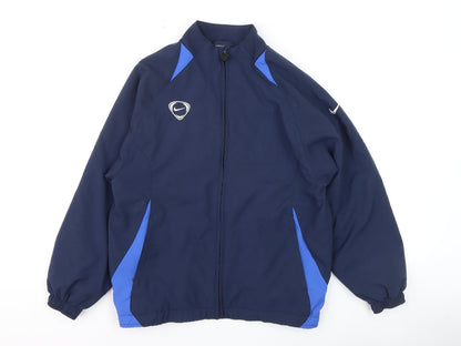 Nike Boys Blue Full Zip Track Jacket Size 10-12 Years Polyester Sportswear
