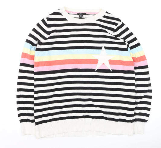 Womens UK Size 14 M&Co Multicoloured Pullover Jumper