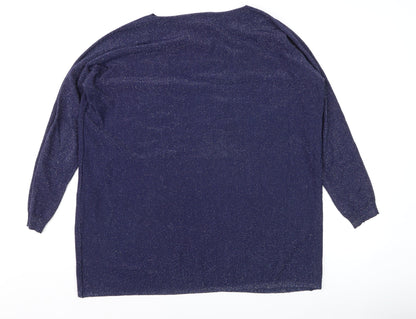 Womens UK Size S BLUOLTRE Blue Pullover Jumper
