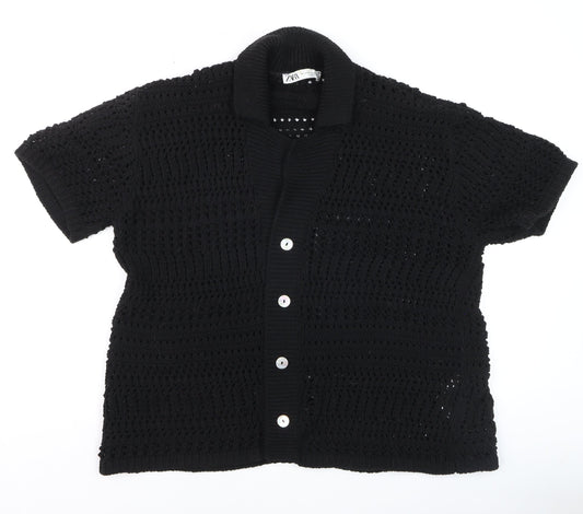 Womens UK Size S Zara Black Cardigan Jumper
