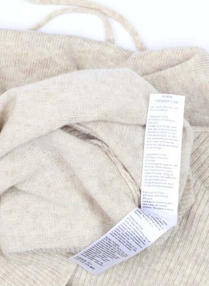 Womens UK Size M Topshop Beige Pullover Jumper