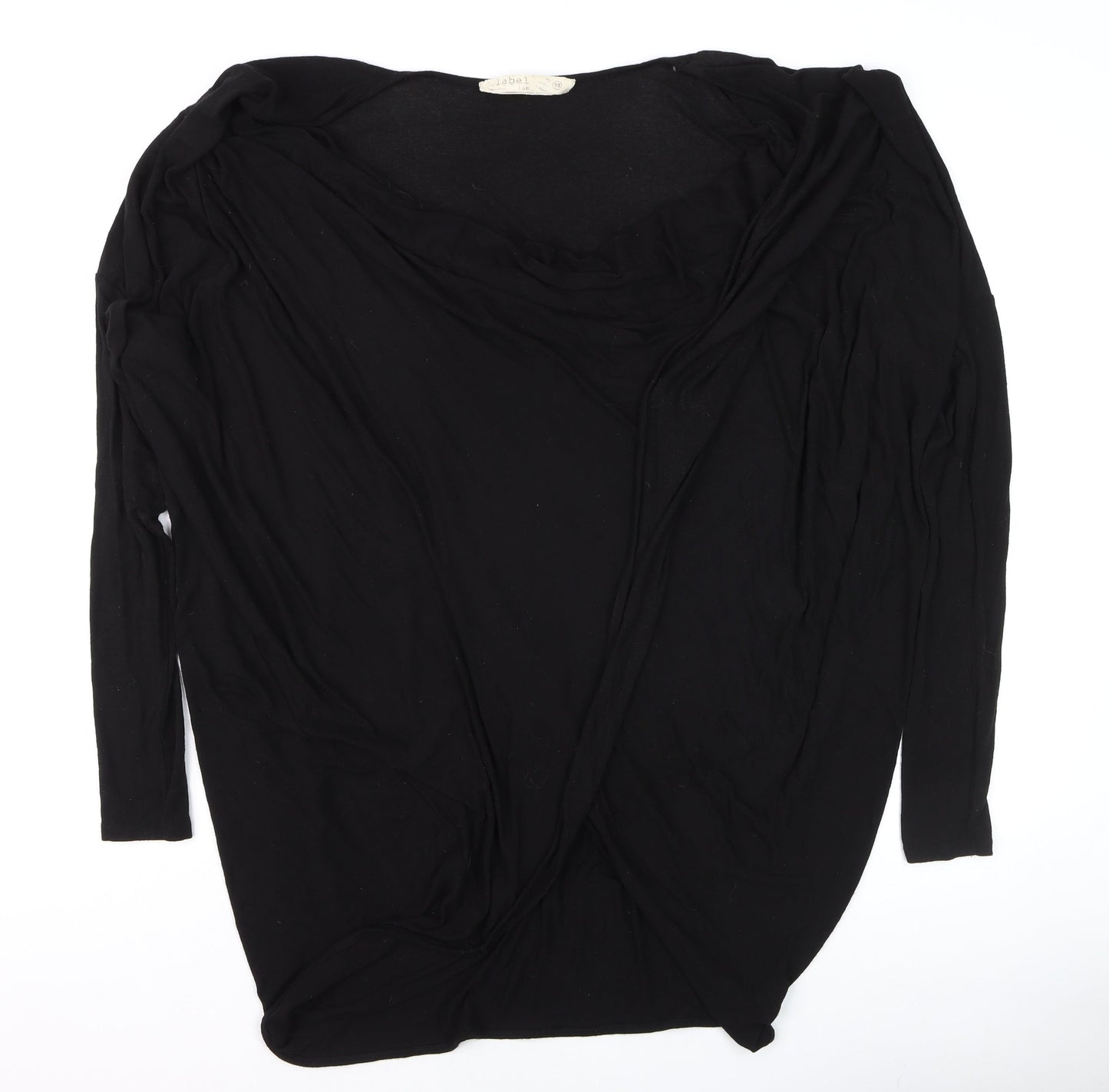 Womens UK Size 12 Label Lab Black Wrap Blouse