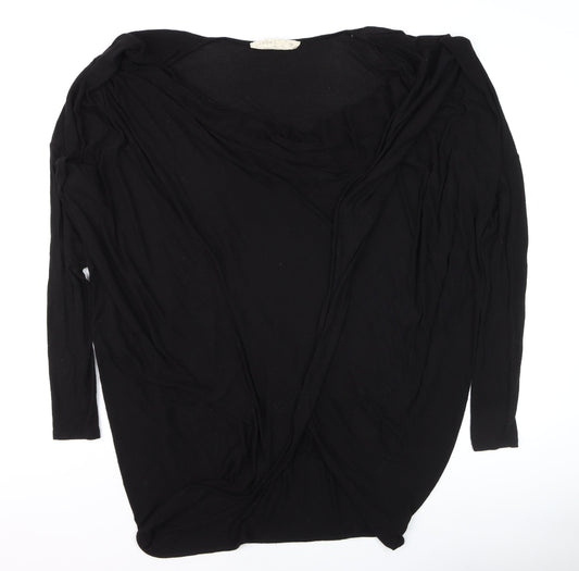 Womens UK Size 12 Label Lab Black Wrap Blouse