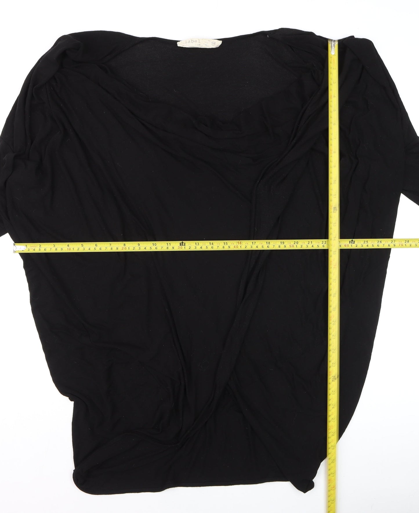 Womens UK Size 12 Label Lab Black Wrap Blouse