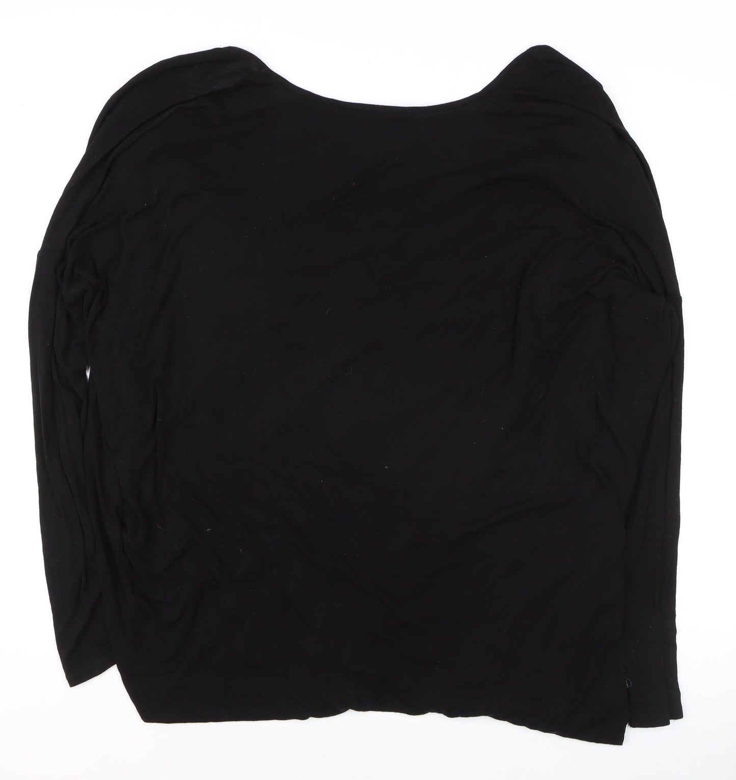 Womens UK Size 12 Label Lab Black Wrap Blouse