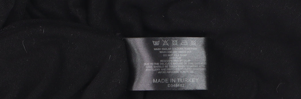 Womens UK Size 12 Label Lab Black Wrap Blouse