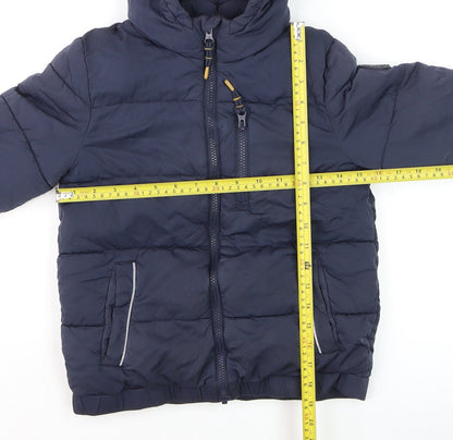FatFace Boys Blue Hooded Puffer Jacket 8-9 Years Lined Winter Coat