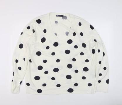 Womens UK Size 18 Marks and Spencer White Pullover Jumper