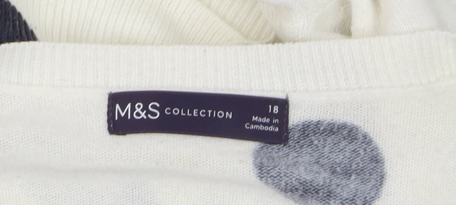 Womens UK Size 18 Marks and Spencer White Pullover Jumper