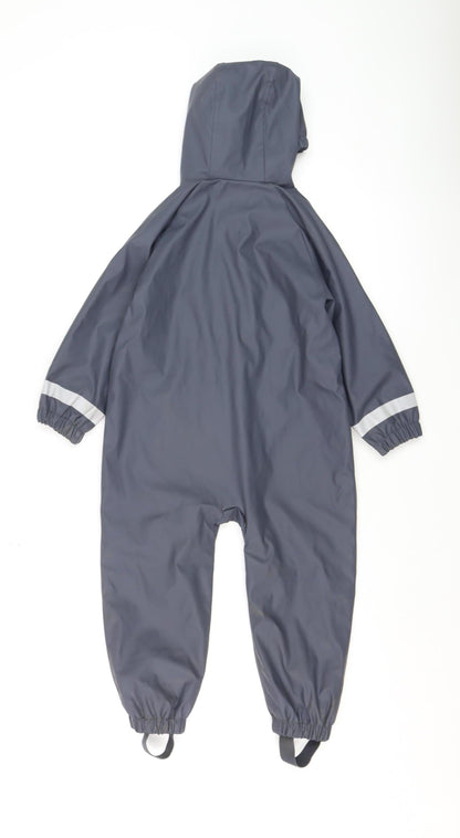 Marks and Spencer Boys Grey Hooded Shower Resistant Snowsuit 2-3 Years