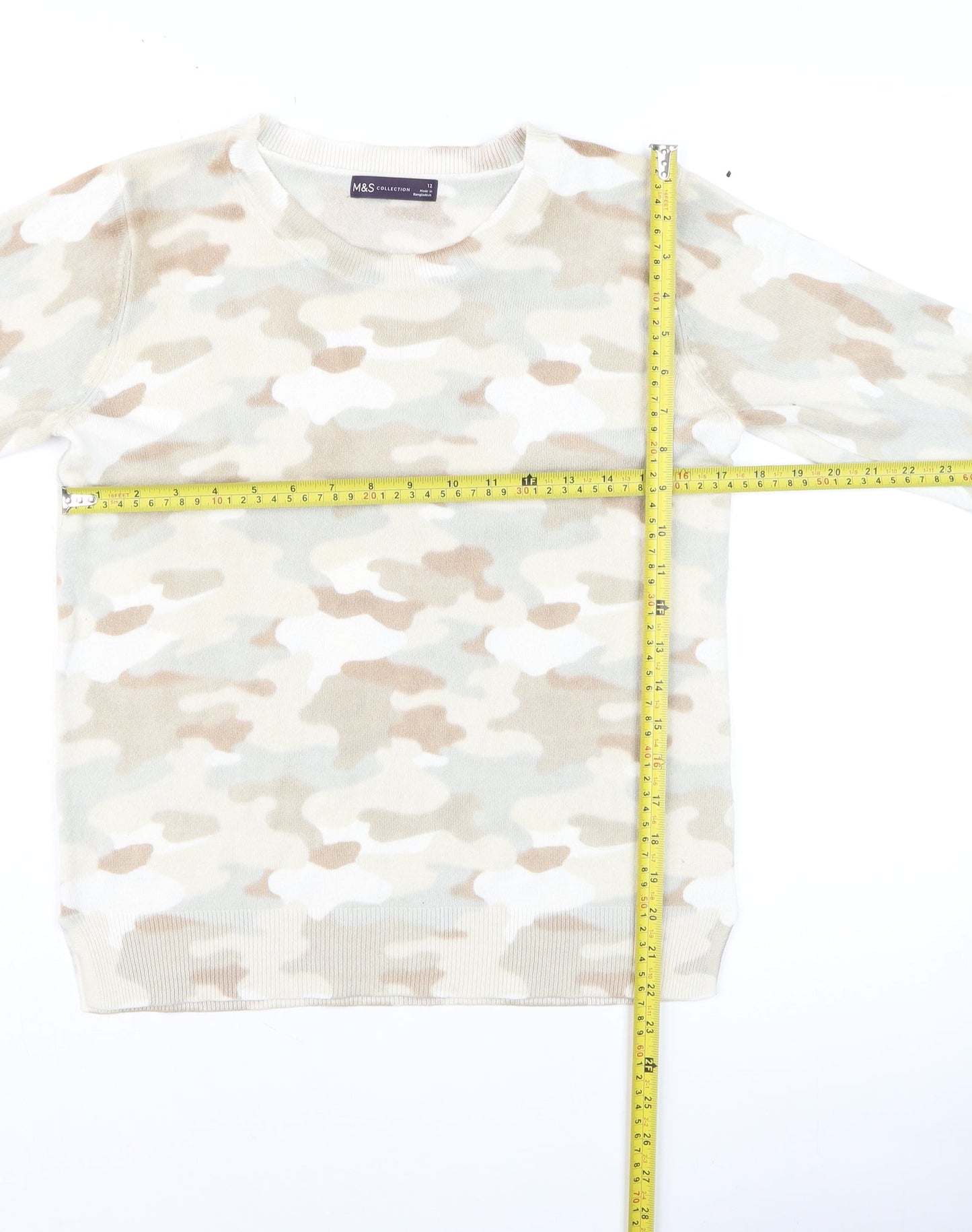 Womens UK Size 12 Marks and Spencer Beige Pullover Jumper