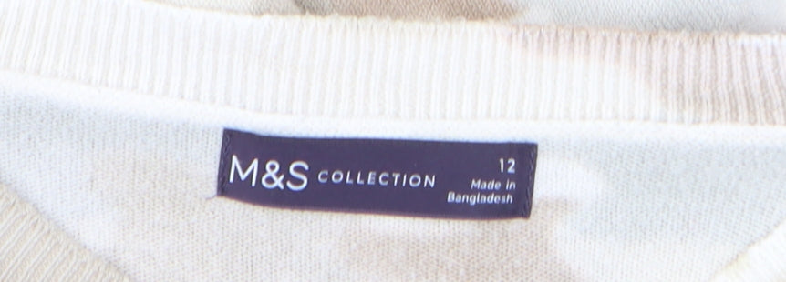 Womens UK Size 12 Marks and Spencer Beige Pullover Jumper