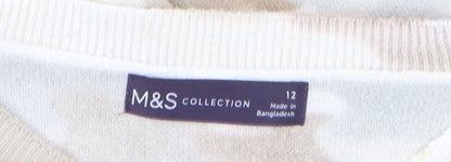 Womens UK Size 12 Marks and Spencer Beige Pullover Jumper