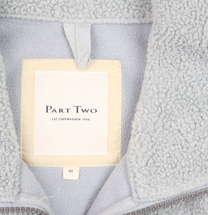 Part Two Womens Grey Fleece Zip Jacket Size 14 Warm Autumn Layer