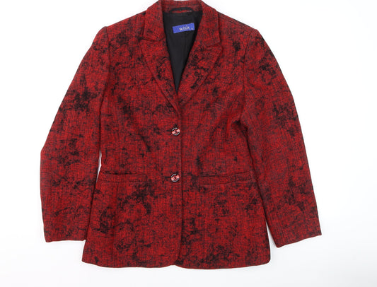 Wish Women Red Blazer Size 12 Classic Tweed Jacket
