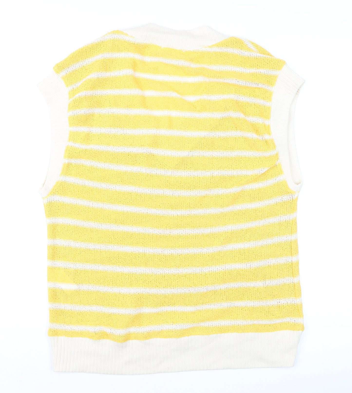 Womens UK Size M Zara Yellow Vest Jumper