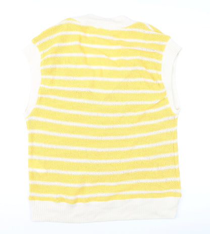 Womens UK Size M Zara Yellow Vest Jumper