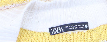 Womens UK Size M Zara Yellow Vest Jumper