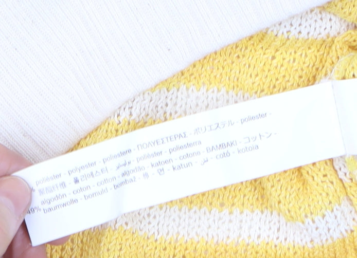 Womens UK Size M Zara Yellow Vest Jumper