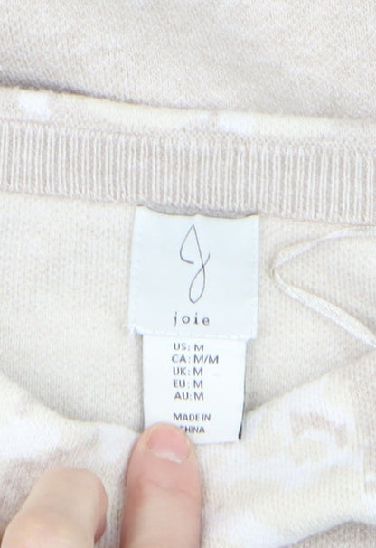 Joie Womens Beige Floral Knit Pullover Jumper Size M