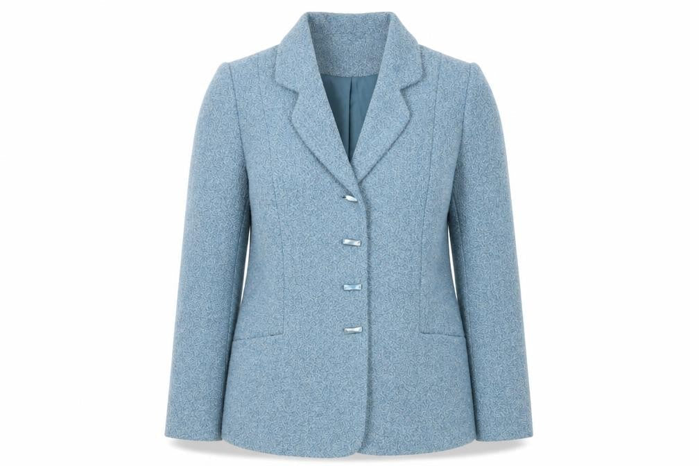 Eastex Womens Blue Wool Tweed Blazer Jacket Size 14