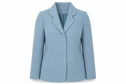 Eastex Womens Blue Wool Tweed Blazer Jacket Size 14