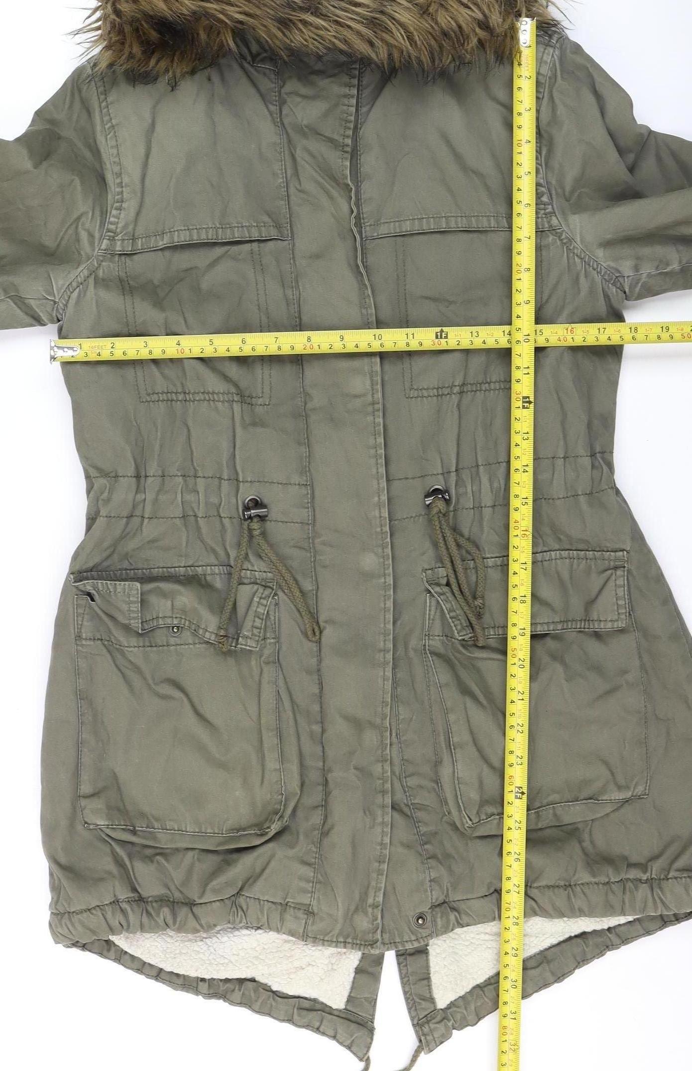 Womens UK Size 8 Papaya Weekend Green Parka Coat