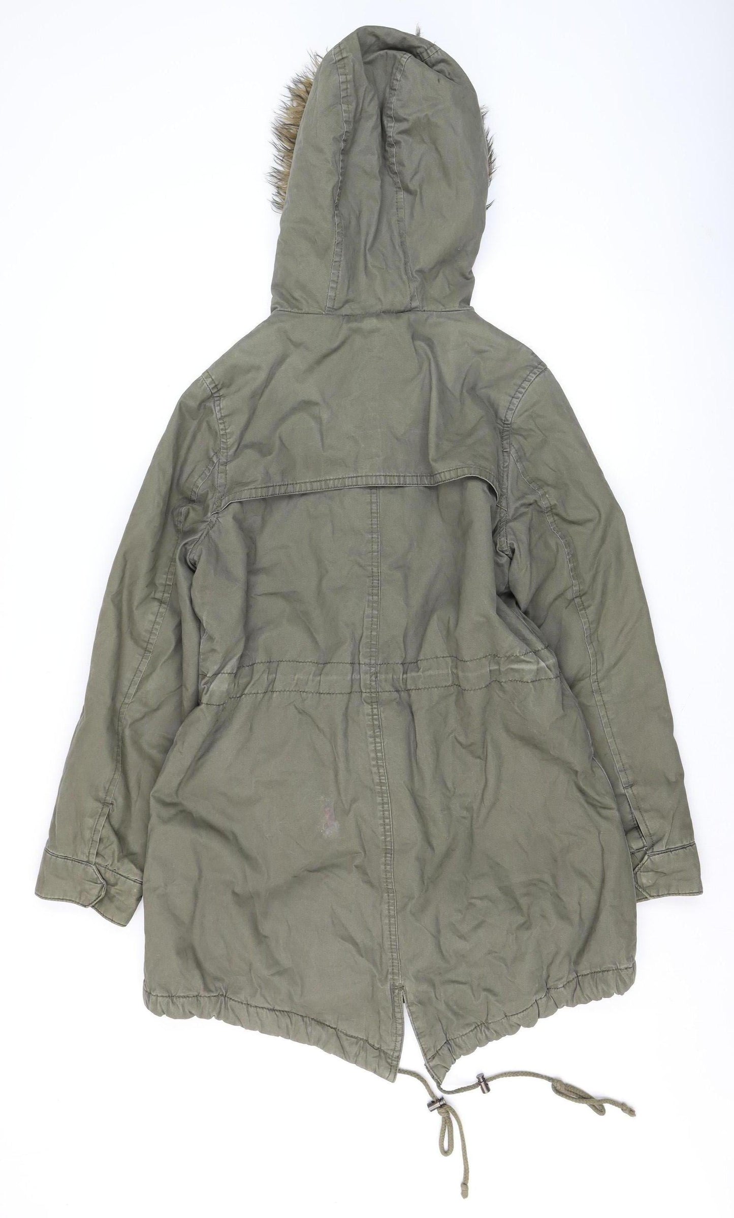 Womens UK Size 8 Papaya Weekend Green Parka Coat