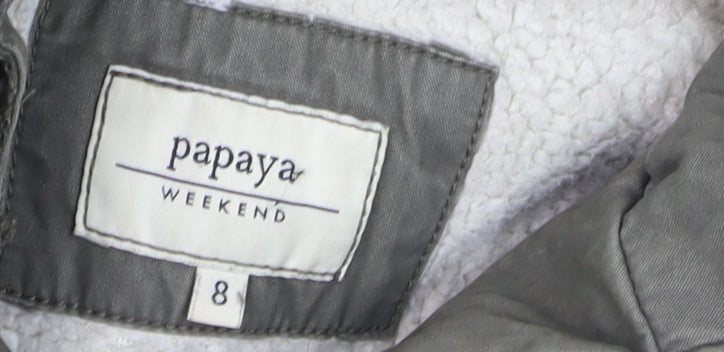 Womens UK Size 8 Papaya Weekend Green Parka Coat