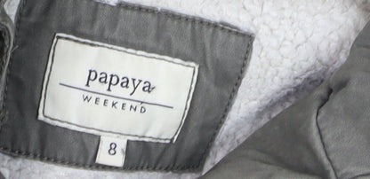Womens UK Size 8 Papaya Weekend Green Parka Coat