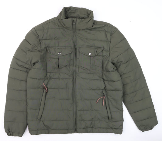 Mens UK Size M Avenue Green Puffer Jacket