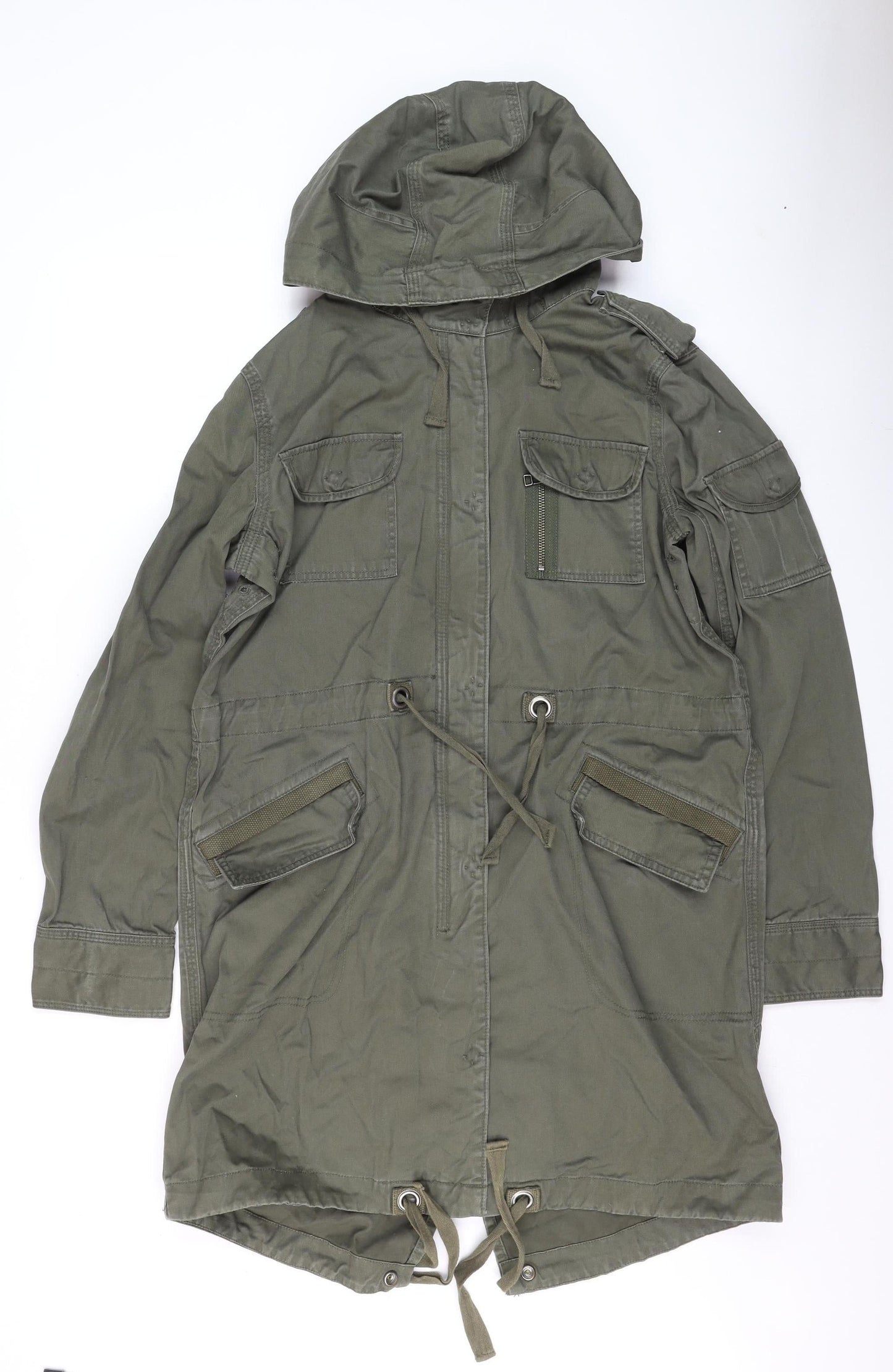 Womens UK Size 12 Oasis Green Parka Coat